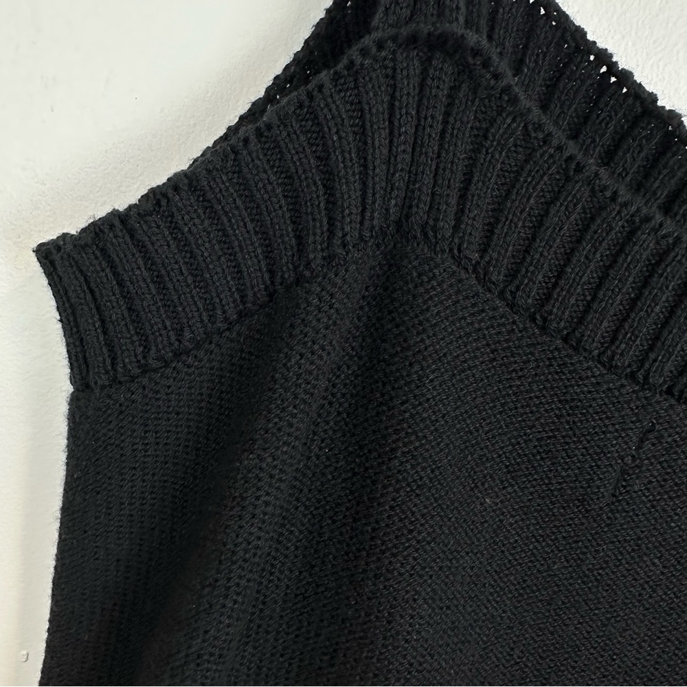 Anthropologie Black Cable Knit Crop Tank Top M - Picture 3 of 6